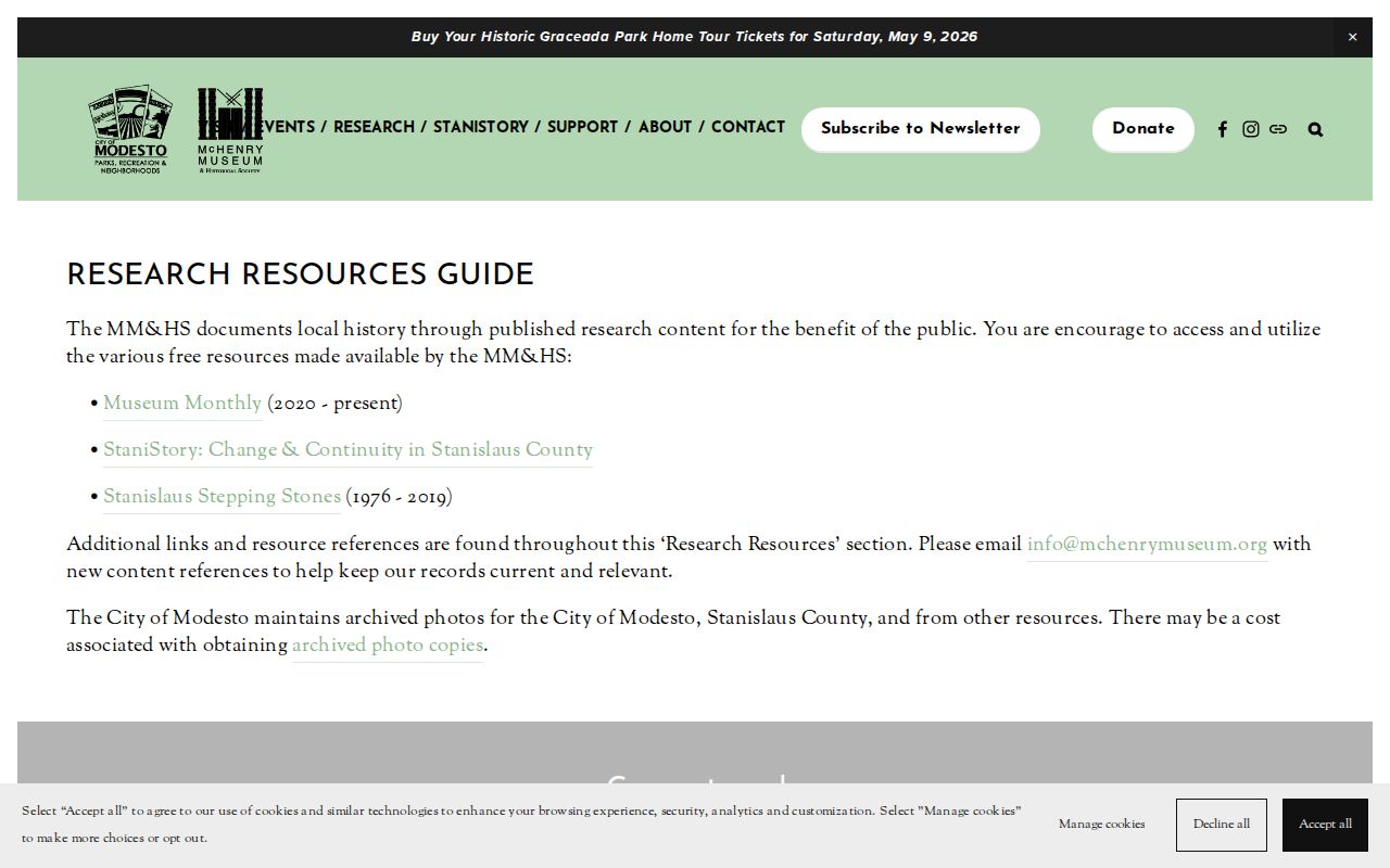 Ceres city directory local-history research resources at McHenry Museum