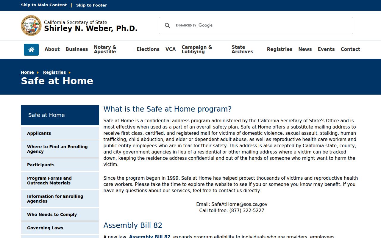 Ceres neighbors Safe at Home address confidentiality program